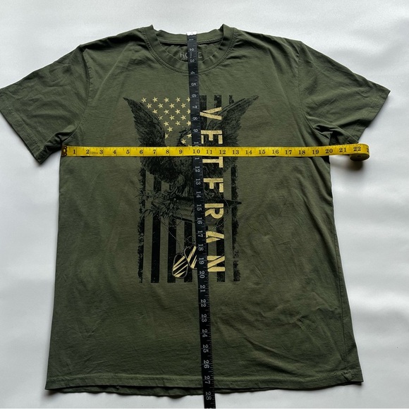 Green Veteran Graphic T-Shirt Men Large - Picture 3 of 5
